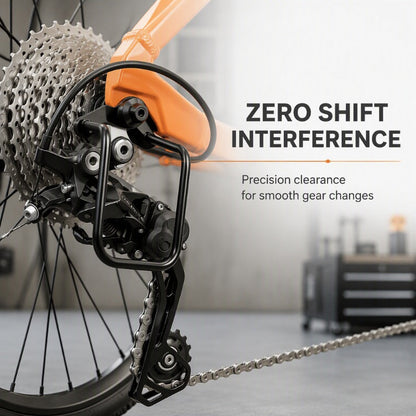 🚲50% OFF NOW!💯Rear Derailleur Guard – Solid Steel Bicycle Derailleur Shield, Impact Resistant Anti-Rust Protector, Quick Install Universal Fit for Mountain Bikes