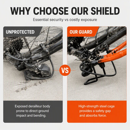 🚲50% OFF NOW!💯Rear Derailleur Guard – Solid Steel Bicycle Derailleur Shield, Impact Resistant Anti-Rust Protector, Quick Install Universal Fit for Mountain Bikes