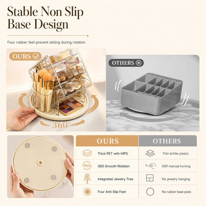 ⏳🔥LIMITED-TIME 50% OFF! ⏰💄Transparent Plastic Rotating Makeup Organizer✨