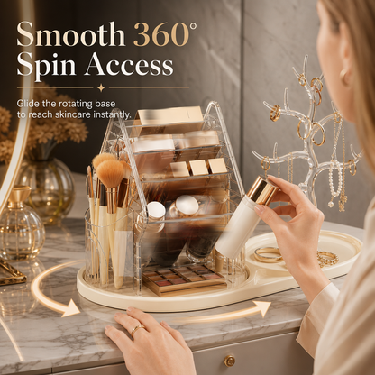 ⏳🔥LIMITED-TIME 50% OFF! ⏰💄Transparent Plastic Rotating Makeup Organizer✨