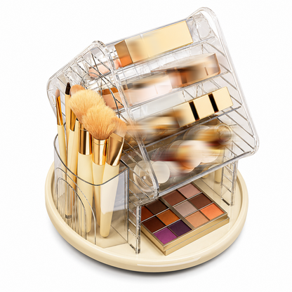 ⏳🔥LIMITED-TIME 50% OFF! ⏰💄Transparent Plastic Rotating Makeup Organizer✨