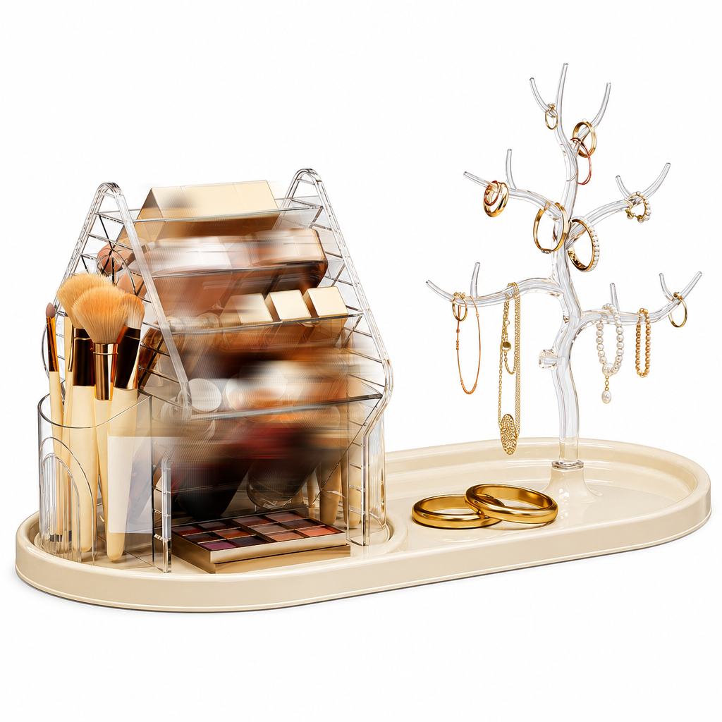 ⏳🔥LIMITED-TIME 50% OFF! ⏰💄Transparent Plastic Rotating Makeup Organizer✨