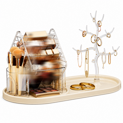 ⏳🔥LIMITED-TIME 50% OFF! ⏰💄Transparent Plastic Rotating Makeup Organizer✨