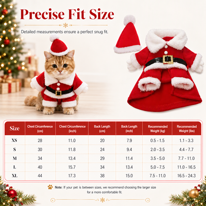 📢📢50% OFF !! ⏰Christmas Pet Costume for Dogs and Cats Autumn Winter Holiday Outfits featuring Santa Claus Suits and Snowflake Capes