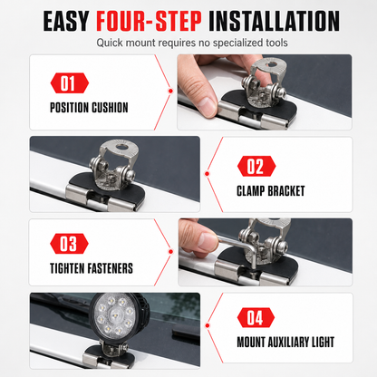 📢📢50% OFF !! ⏰ 1 Pair Car Engine Hood LED Light Bar Mounting Brackets Clamp Holders for Work Lights Modification