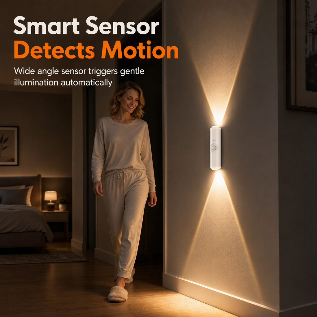 Smart Motion Sensor Wall Light Rechargeable Cat Eye Hill Projection LED Night Light with RGB Color Changing Ambient Lighting