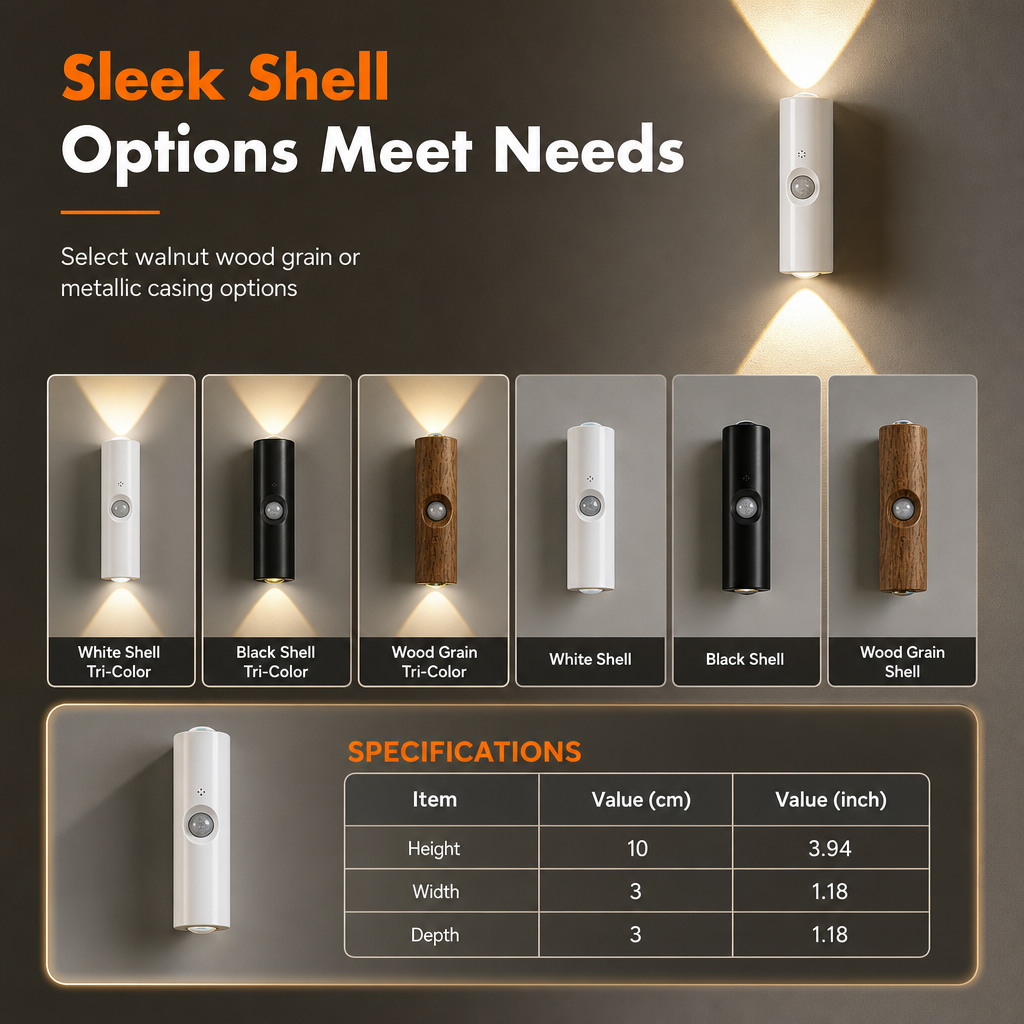 Smart Motion Sensor Wall Light Rechargeable Cat Eye Hill Projection LED Night Light with RGB Color Changing Ambient Lighting