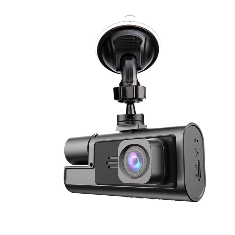 🚗 Triple Camera Dash Cam: 1080P Full HD, Front/Interior/Rear, Night Vision, G-Sensor, Parking Mode