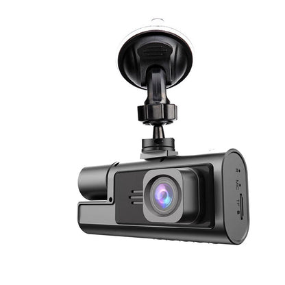 🚗 Triple Camera Dash Cam: 1080P Full HD, Front/Interior/Rear, Night Vision, G-Sensor, Parking Mode