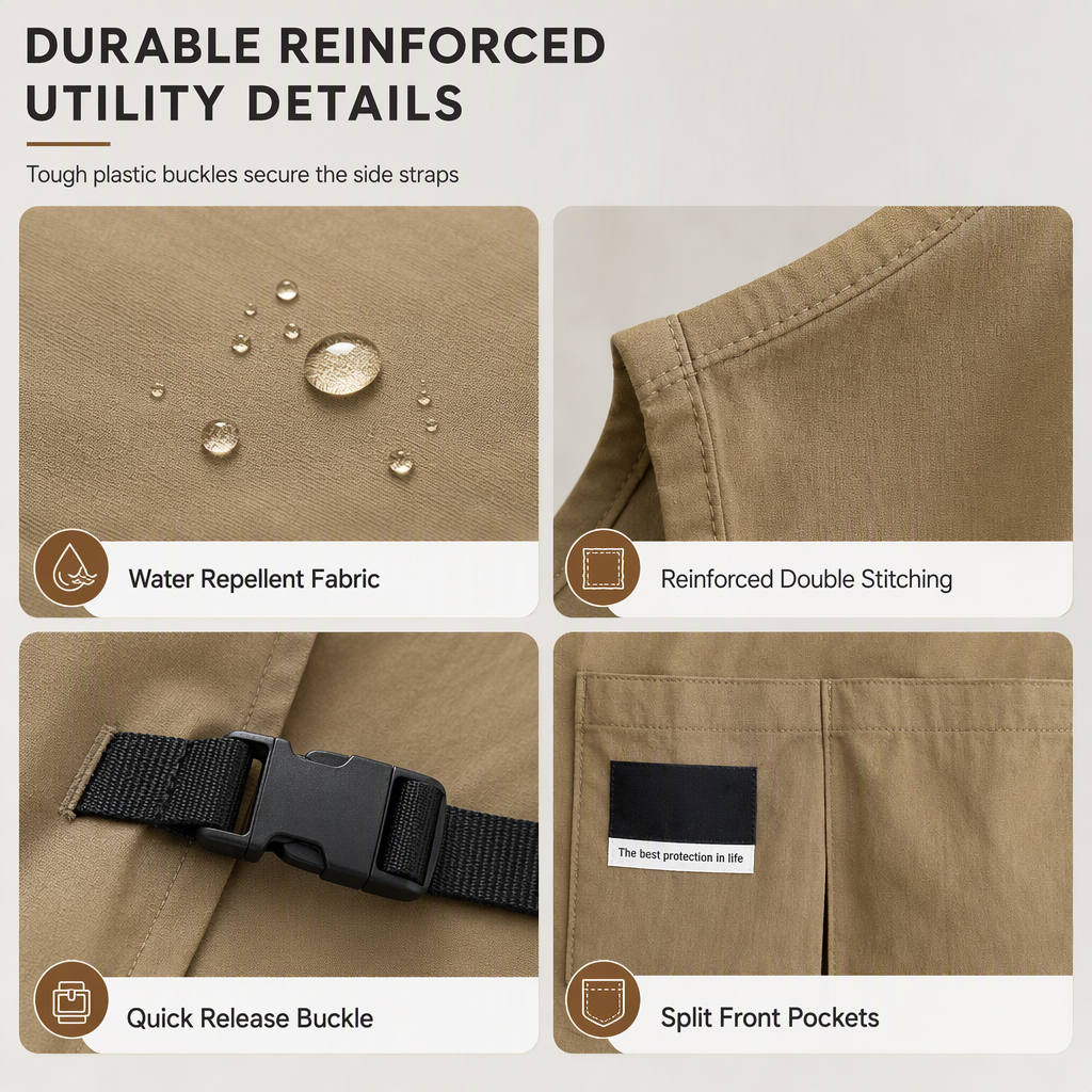 ⏳🔥LIMITED-TIME 50% OFF! ⏰Water-Resistant Kitchen Vest Apron | 5 Colors🧑‍🍳