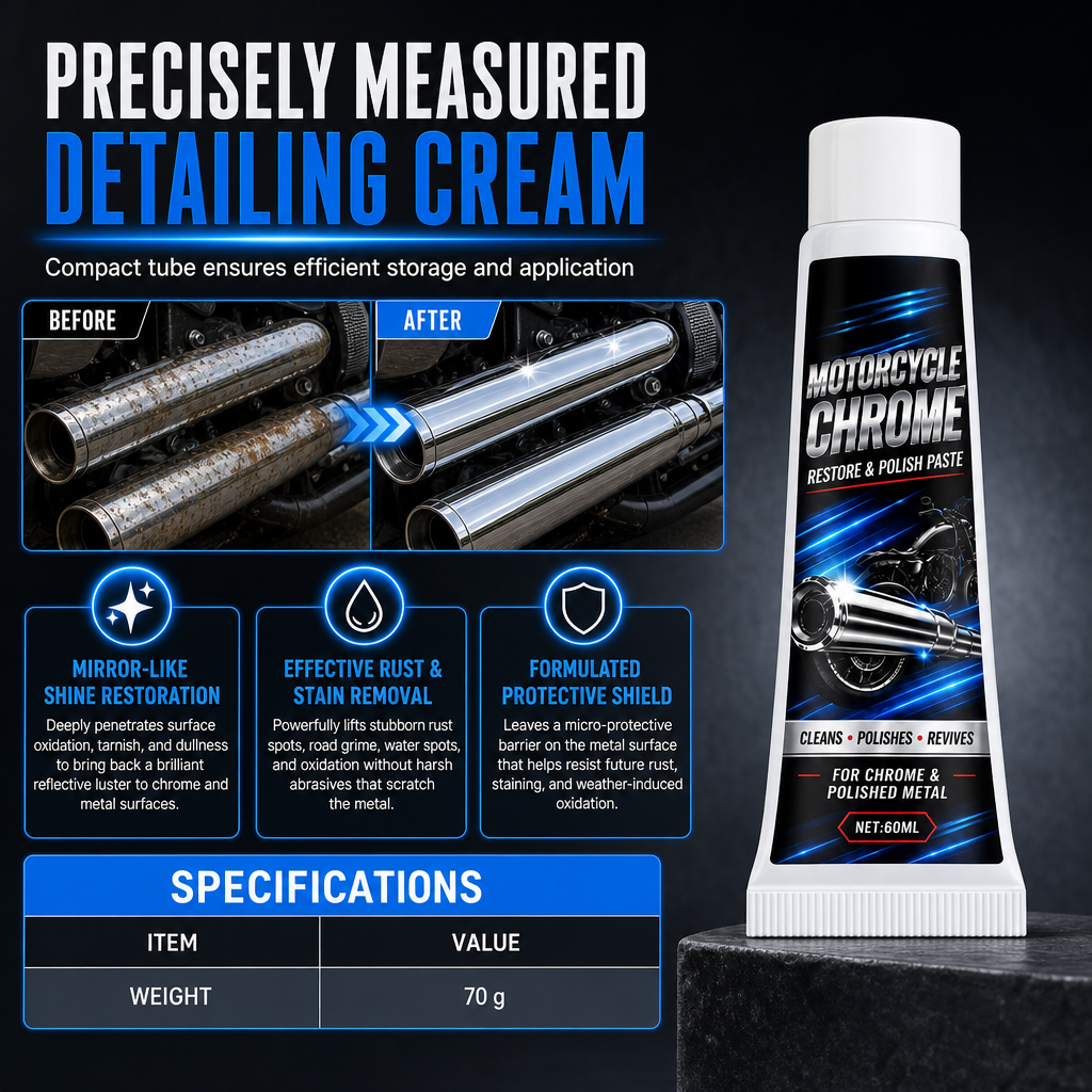 🥳2026 HOT SALE🥳💞50K+ SOLD! 🏍️✨ 50% OFF! Metal Polishing Paste – restores mirror chrome shine, dissolves rust & oxidation. Long-lasting protective barrier for exhausts, rims & more! 🛡️💪
