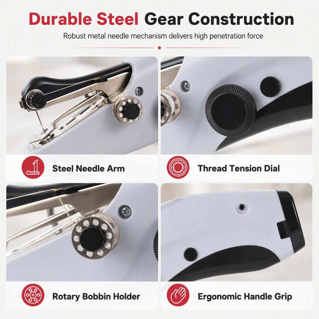 Mini Handheld Electric Sewing Machine Portable Household Sewing Device for Thick Fabrics