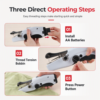 Mini Handheld Electric Sewing Machine Portable Household Sewing Device for Thick Fabrics