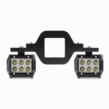 Trailer Tow Hitch Mounting Bracket for Dual LED Pods Work Lights and Backup Reverse Lights on Pickup Trucks and SUVs