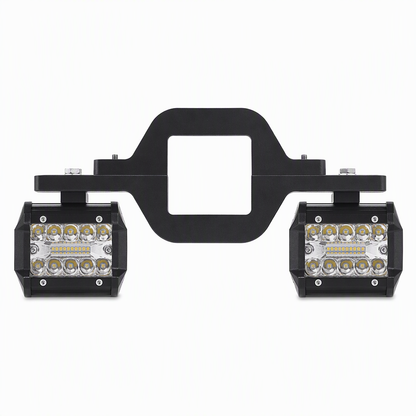 Trailer Tow Hitch Mounting Bracket for Dual LED Pods Work Lights and Backup Reverse Lights on Pickup Trucks and SUVs