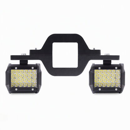 Trailer Tow Hitch Mounting Bracket for Dual LED Pods Work Lights and Backup Reverse Lights on Pickup Trucks and SUVs