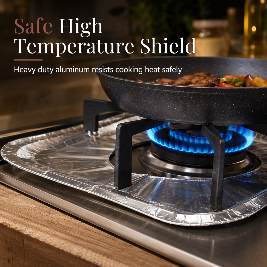 🍳 LIMITED‑TIME 50% OFF! 🔥 10‑Pack Heavy‑Duty Foil Gas Stove Burner Liners – Deep Well Spill Capture & Cooktop Protection 🛡️