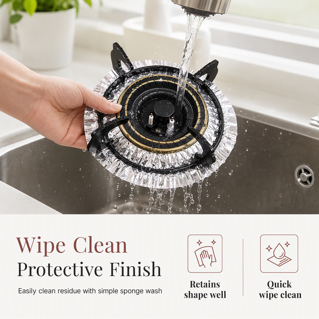 🍳 LIMITED‑TIME 50% OFF! 🔥 10‑Pack Heavy‑Duty Foil Gas Stove Burner Liners – Deep Well Spill Capture & Cooktop Protection 🛡️