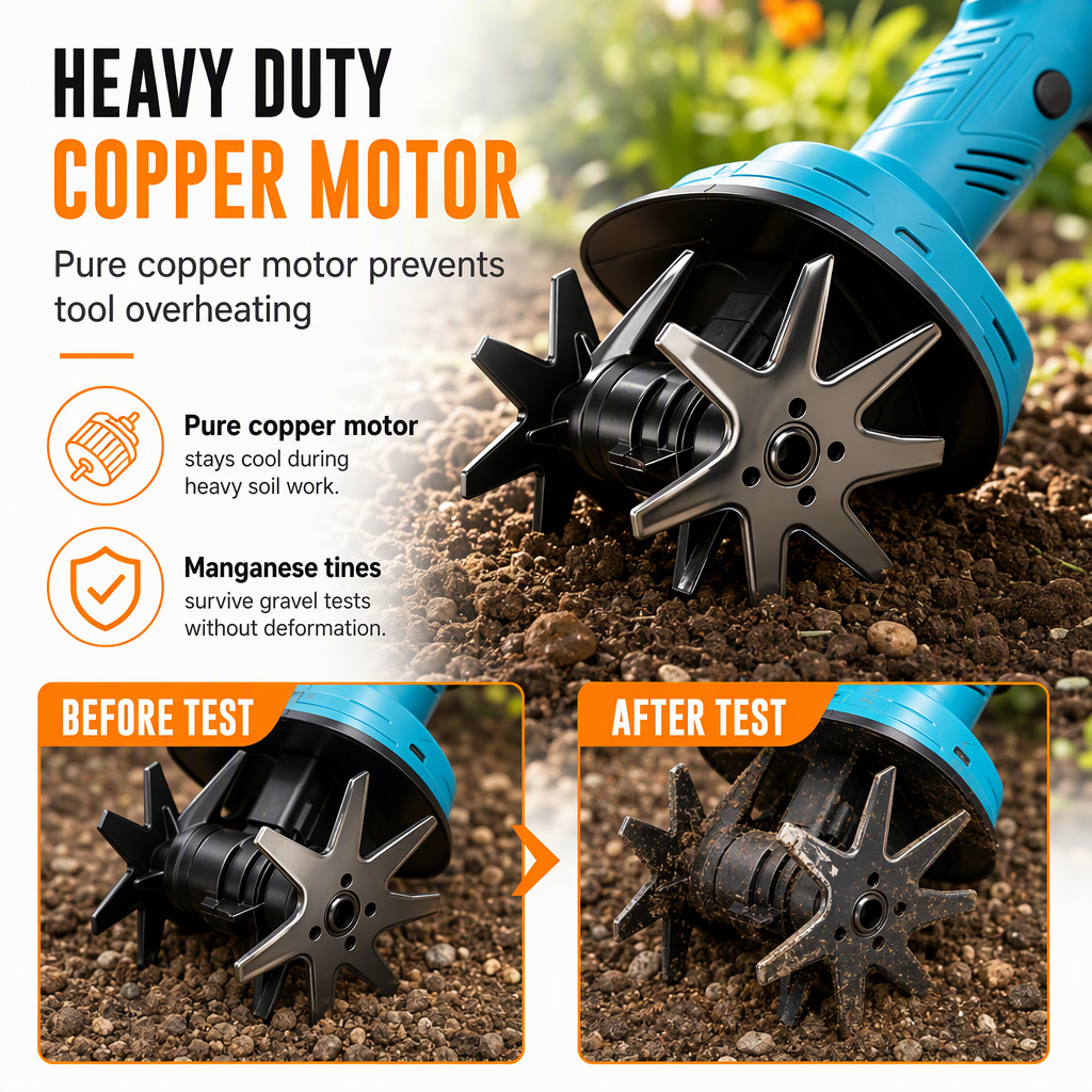 🌱 LIMITED-TIME 50% OFF! ⚙️ Cordless Handheld Mini Tiller – Lightweight, Powerful, Portable ✨