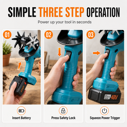 🌱 LIMITED-TIME 50% OFF! ⚙️ Cordless Handheld Mini Tiller – Lightweight, Powerful, Portable ✨