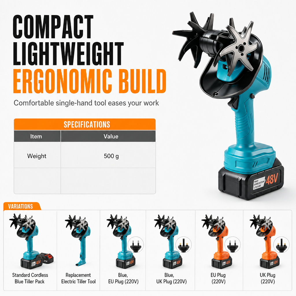 🌱 LIMITED-TIME 50% OFF! ⚙️ Cordless Handheld Mini Tiller – Lightweight, Powerful, Portable ✨
