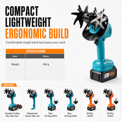 🌱 LIMITED-TIME 50% OFF! ⚙️ Cordless Handheld Mini Tiller – Lightweight, Powerful, Portable ✨