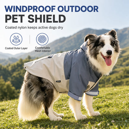 ⏳Time-Limited Special⏰Waterproof Dog Raincoat Colorblock Pet Outdoor with Dirtproof Leg Protection