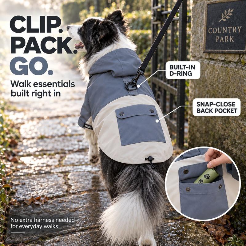 ⏳Time-Limited Special⏰Waterproof Dog Raincoat Colorblock Pet Outdoor with Dirtproof Leg Protection