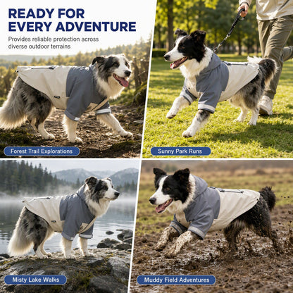 ⏳Time-Limited Special⏰Waterproof Dog Raincoat Colorblock Pet Outdoor with Dirtproof Leg Protection