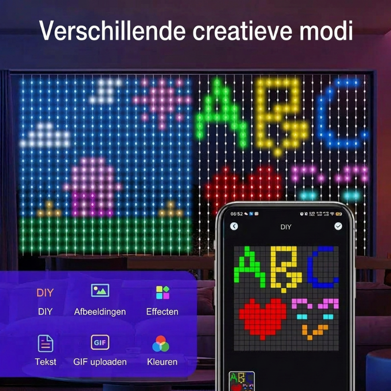 💥🌈 53% DISCOUNT! From ordinary lights to a spectacular light show! Draw patterns, add text or photos, and let the colors dance to the music – waterproof & USB-powered!