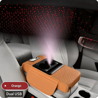 Multifunctional Car Armrest Cushion with Starlight Projector