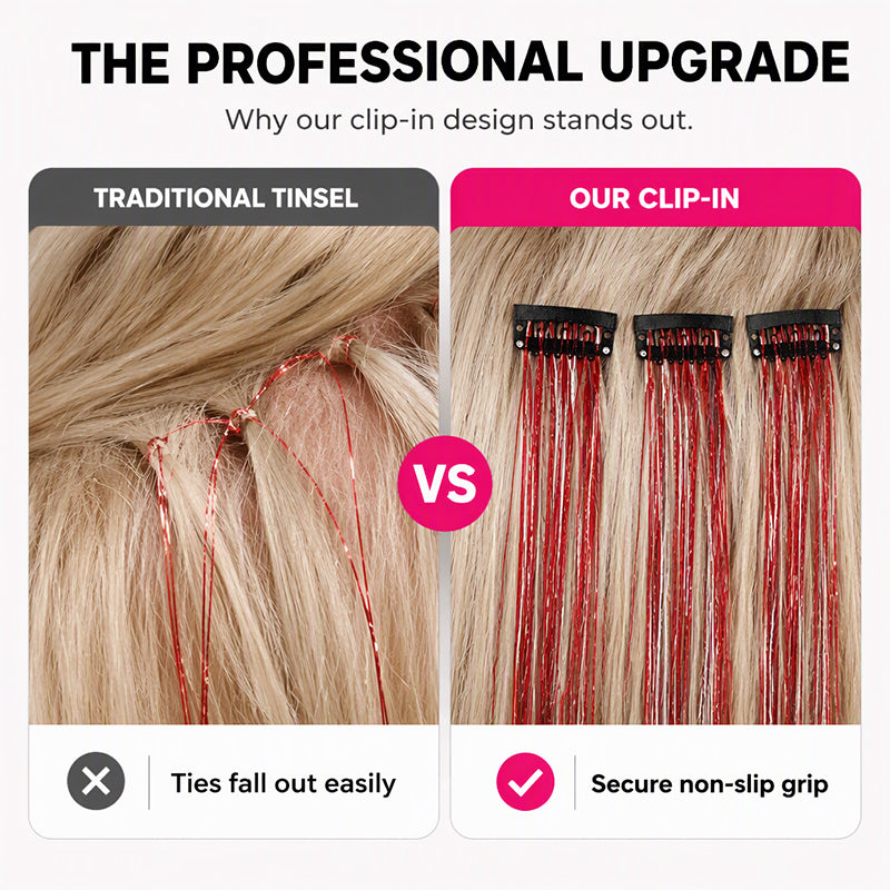 Sparkle Clip-In Hair Tinsel