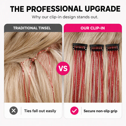 Sparkle Clip-In Hair Tinsel