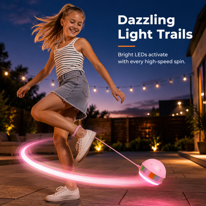 Kids Flashing Skip Ball LED Light Up Ankle Toy with Soft Sponge Sleeve for Sensory Integration Training