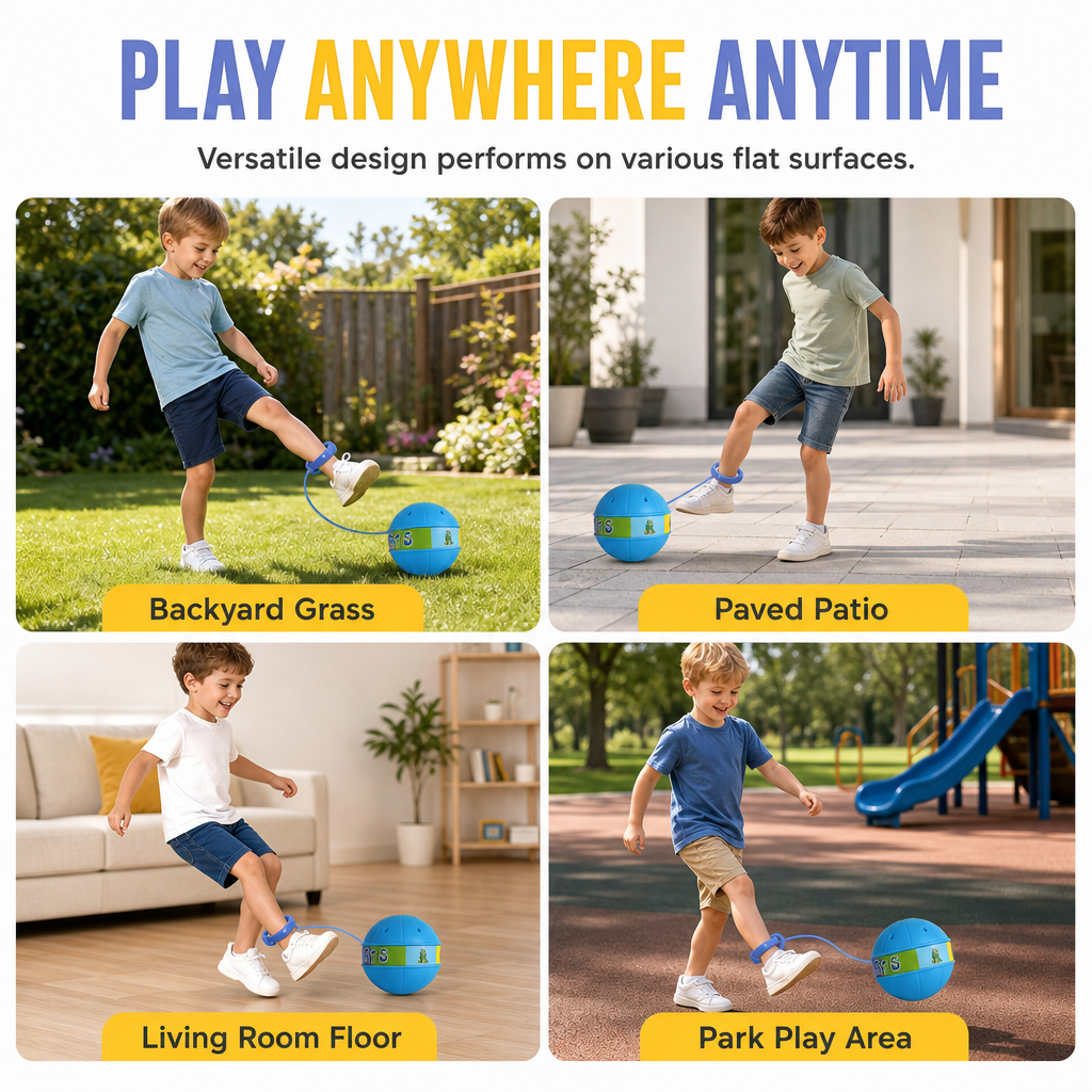 Kids Flashing Skip Ball LED Light Up Ankle Toy with Soft Sponge Sleeve for Sensory Integration Training