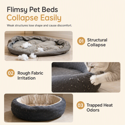 🐱 50% OFF! ✨ Integrated Cat Bed & Scratching Board – Cozy Braided Cotton Walls with Shape Retention, Plush Removable Cushion & Durable Scratch-Resistant Design – Handwoven Stitching with Leather Accents for Indoor Cats 🛏️