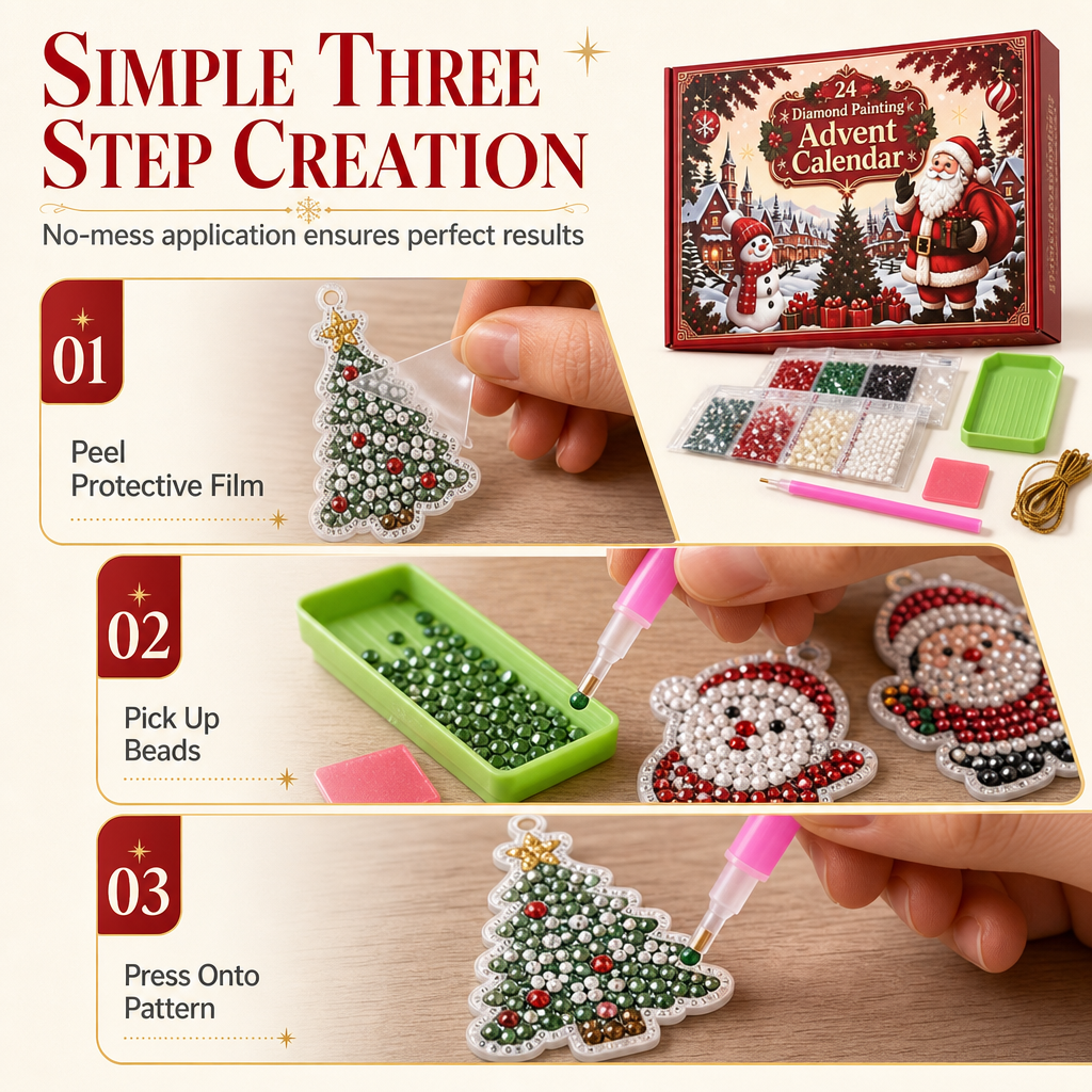 🎄 Christmas Sale – 50% OFF! ✨ 24-Day Christmas Countdown Ornament DIY Kit 🎁