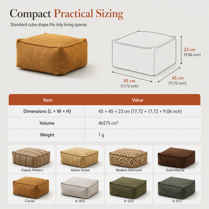 ⏳Time-Limited Special⏰Storage Stool Cover: Fill with Clothes, 100kg Support, Wide Zipper, Washable, 45x45x23cm