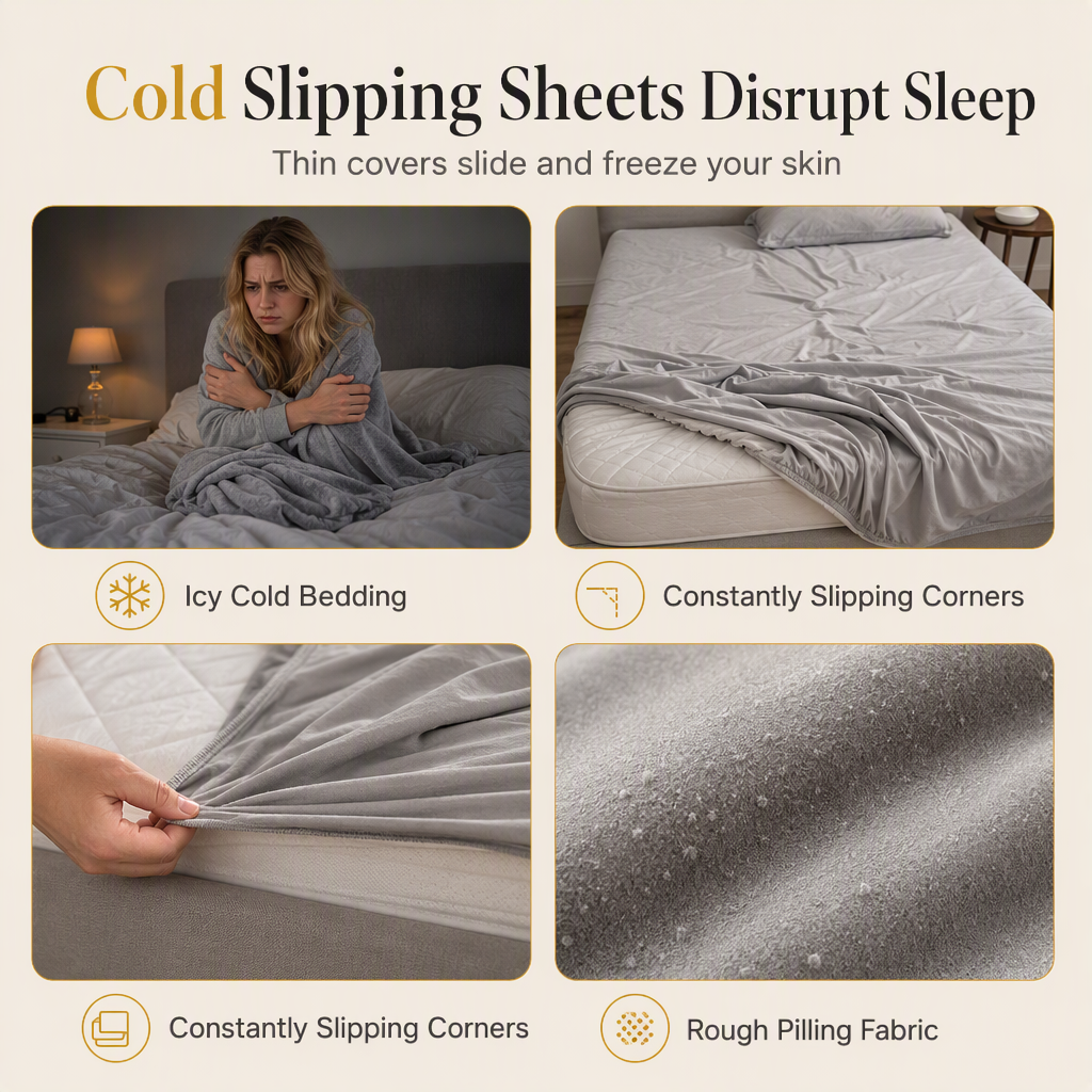 ⏳🔥LIMITED-TIME 50% OFF! ⏰Soft Rabbit Plush and Milk Velvet Fitted Sheet Mattress Cover Dustproof Mattress Protector