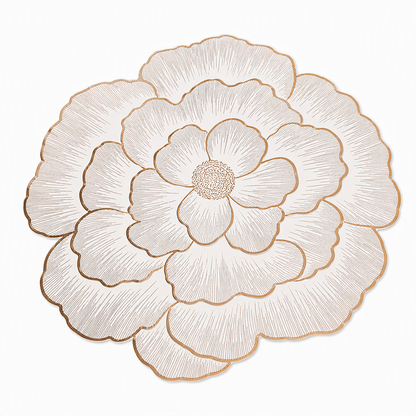 🍽️ LIMITED-TIME 50% OFF! 🌹 Nordic Style Metallic Peony PVC Placemat – Heat Resistant, Non-Slip & Waterproof ✨