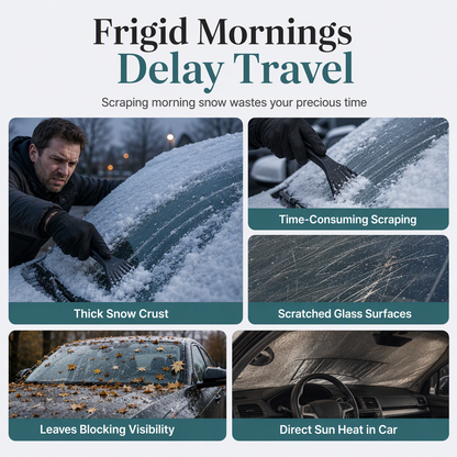 ❄️ LIMITED-TIME 50% OFF! 🚗 Thickened Magnetic Car Windshield Snow Cover – Windproof Anti-theft, Fit Sedans & SUVs 🧊