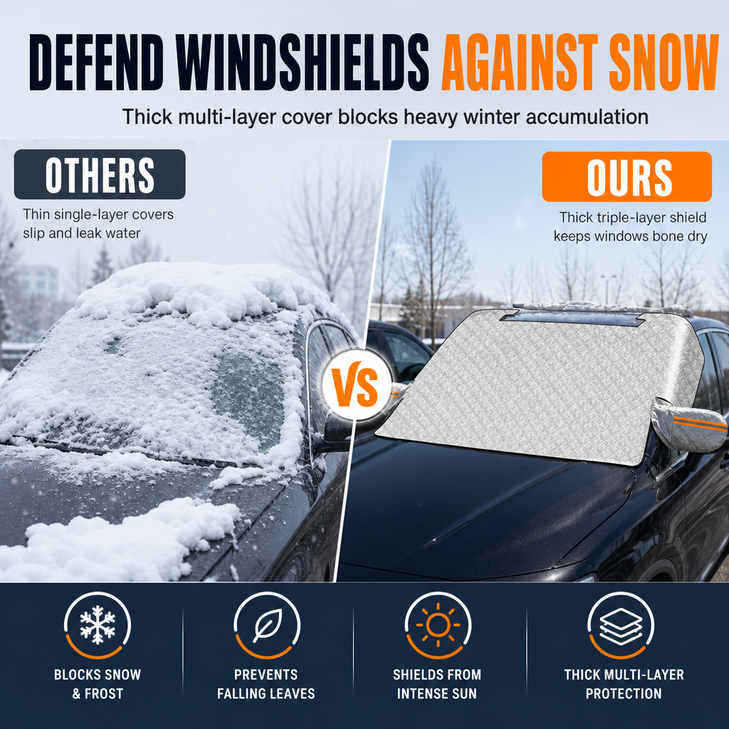 ❄️ LIMITED-TIME 50% OFF! 🚗 Thickened Magnetic Car Windshield Snow Cover – Windproof Anti-theft, Fit Sedans & SUVs 🧊