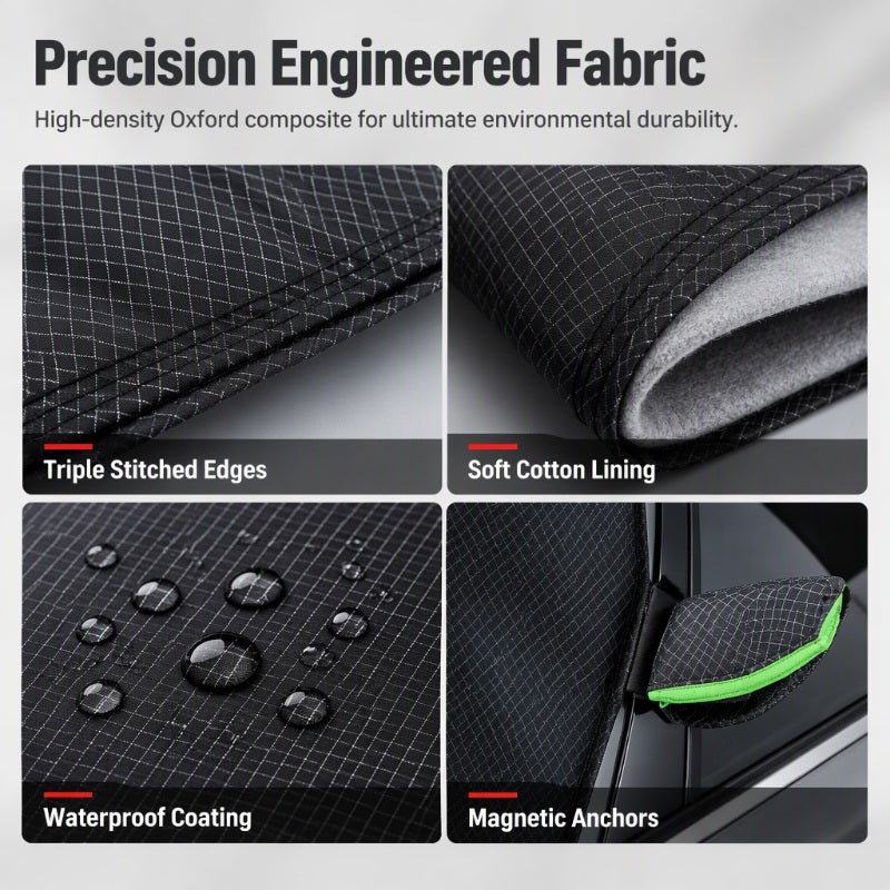 Magnetic Car Windshield Cover Thickened Waterproof Sunshade and Snow Shield with Reflective Strips