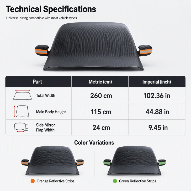 Magnetic Car Windshield Cover Thickened Waterproof Sunshade and Snow Shield with Reflective Strips