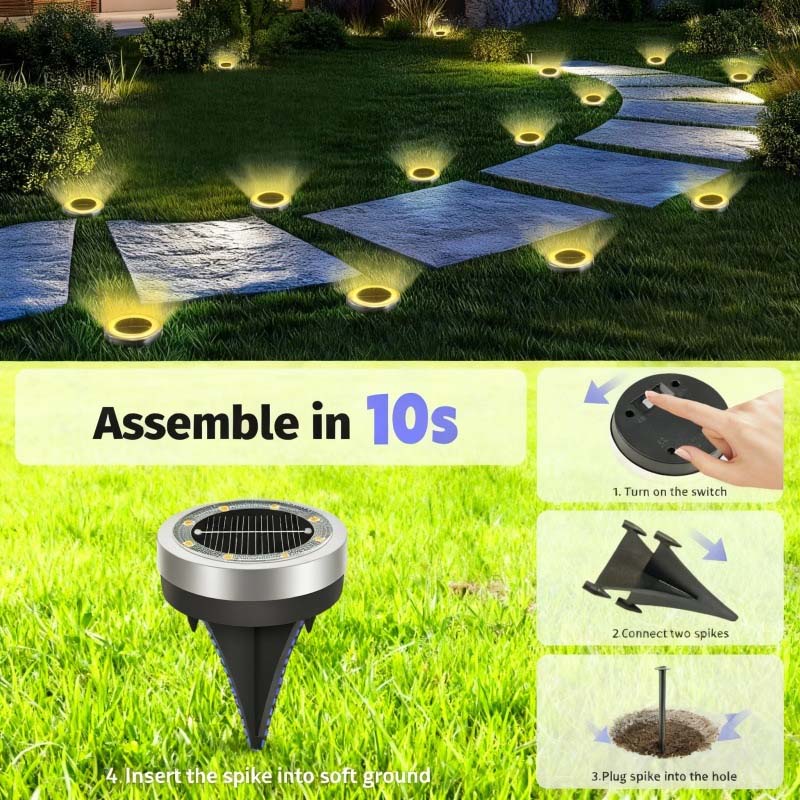 💥 Outdoor Garden Solar Ground Lights – 4 Pack ☀️🌿✨