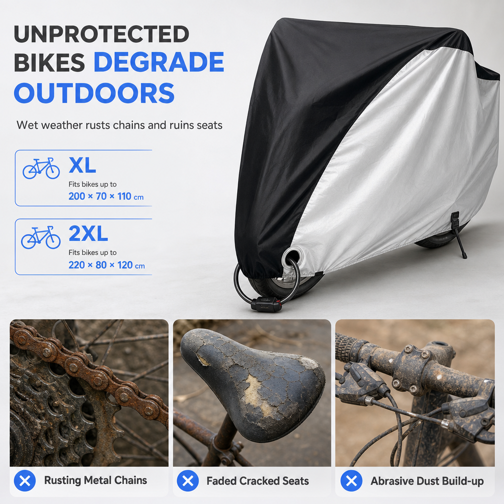 🚲 50% OFF! 🌧️ Waterproof Bike Cover – 190T, dustproof & outdoor protection ✨
