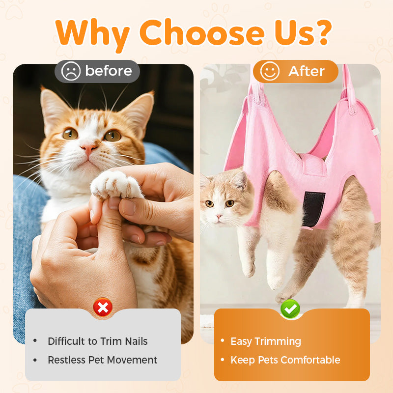 🔥Groom Pets Stress-Free Instantly💥Breathable Nail Trimming Hammock
