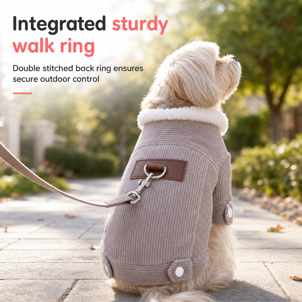 📢📢50% OFF !! ⏰Warm Lamb Fleece Pet Vest – Thick Lined, Built-in Leash Ring for Dogs & Cats ✨