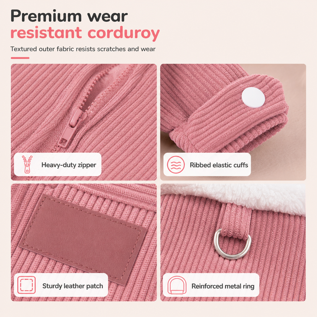 📢📢50% OFF !! ⏰Warm Lamb Fleece Pet Vest – Thick Lined, Built-in Leash Ring for Dogs & Cats ✨