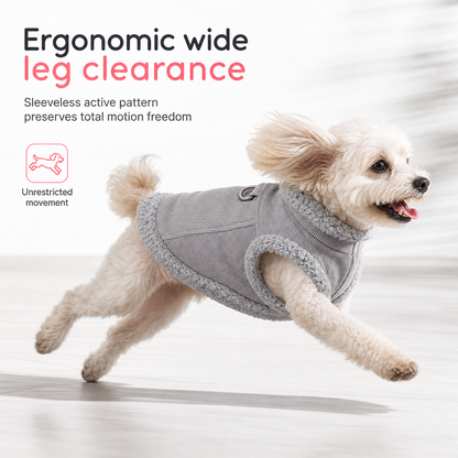 📢📢50% OFF !! ⏰Warm Lamb Fleece Pet Vest – Thick Lined, Built-in Leash Ring for Dogs & Cats ✨